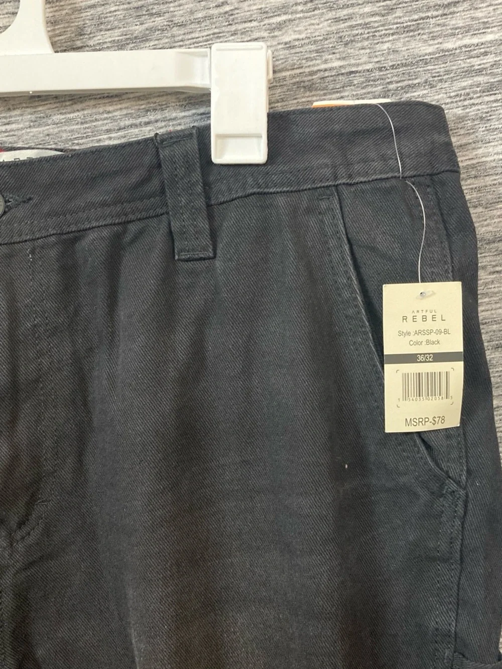 Artful Rebel Men’s Black Relaxed Straight Fit Men's Carpenter Utility Pant Jeans